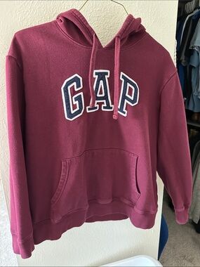 GAP Maroon Hooded Pullover with Appliqué Logo